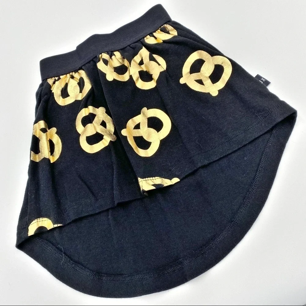 Huxbaby Black‎ and Gold Pretzel Skirt